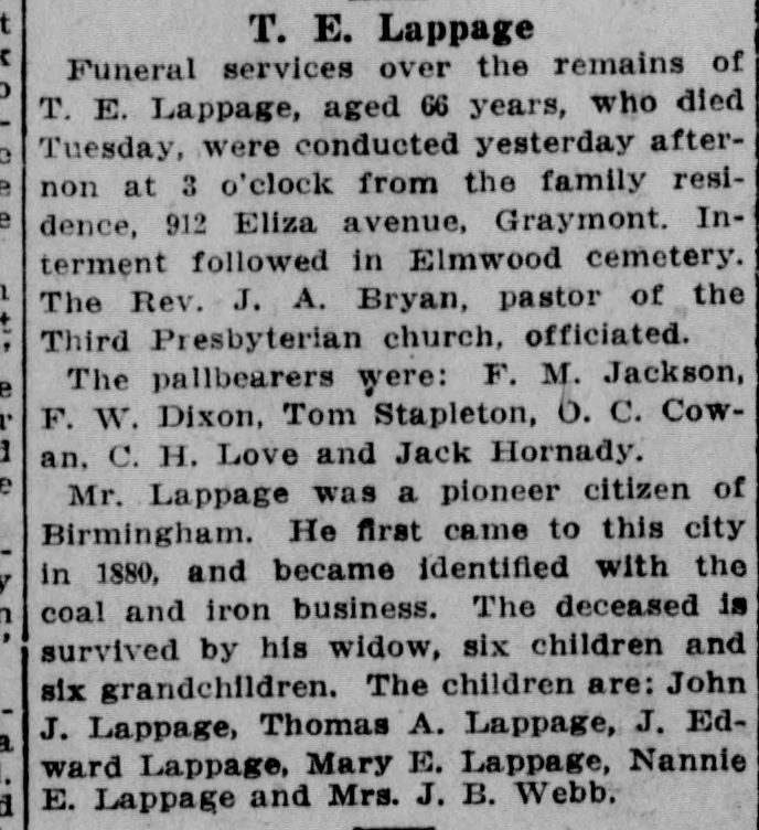 T.E. Lappage obituary